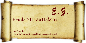 Erdődi Zoltán névjegykártya
